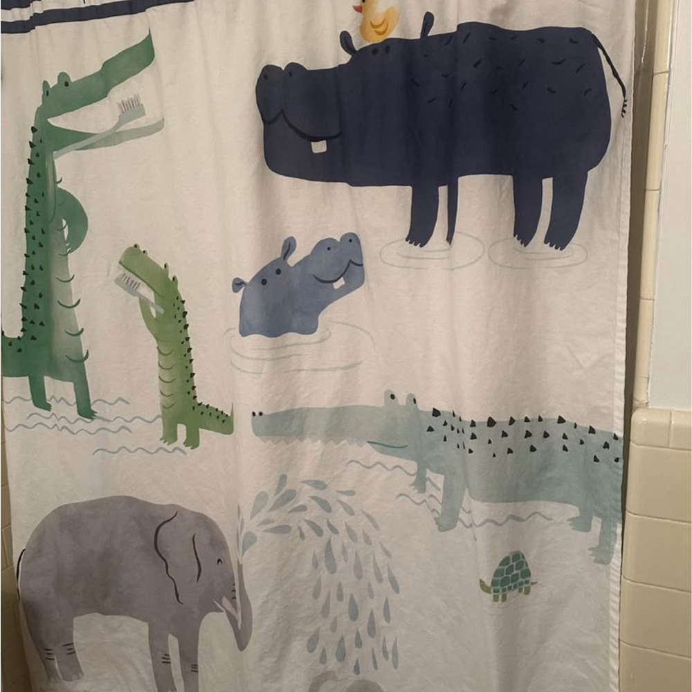 Pottery Barn safari shower curtain
